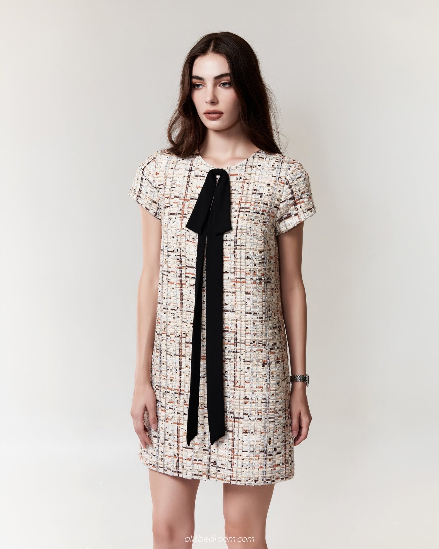 Agatha Tweed Bow Dress