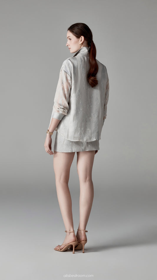 Florentine Satin-Jacquard Shirt Florentine Mini Skirt