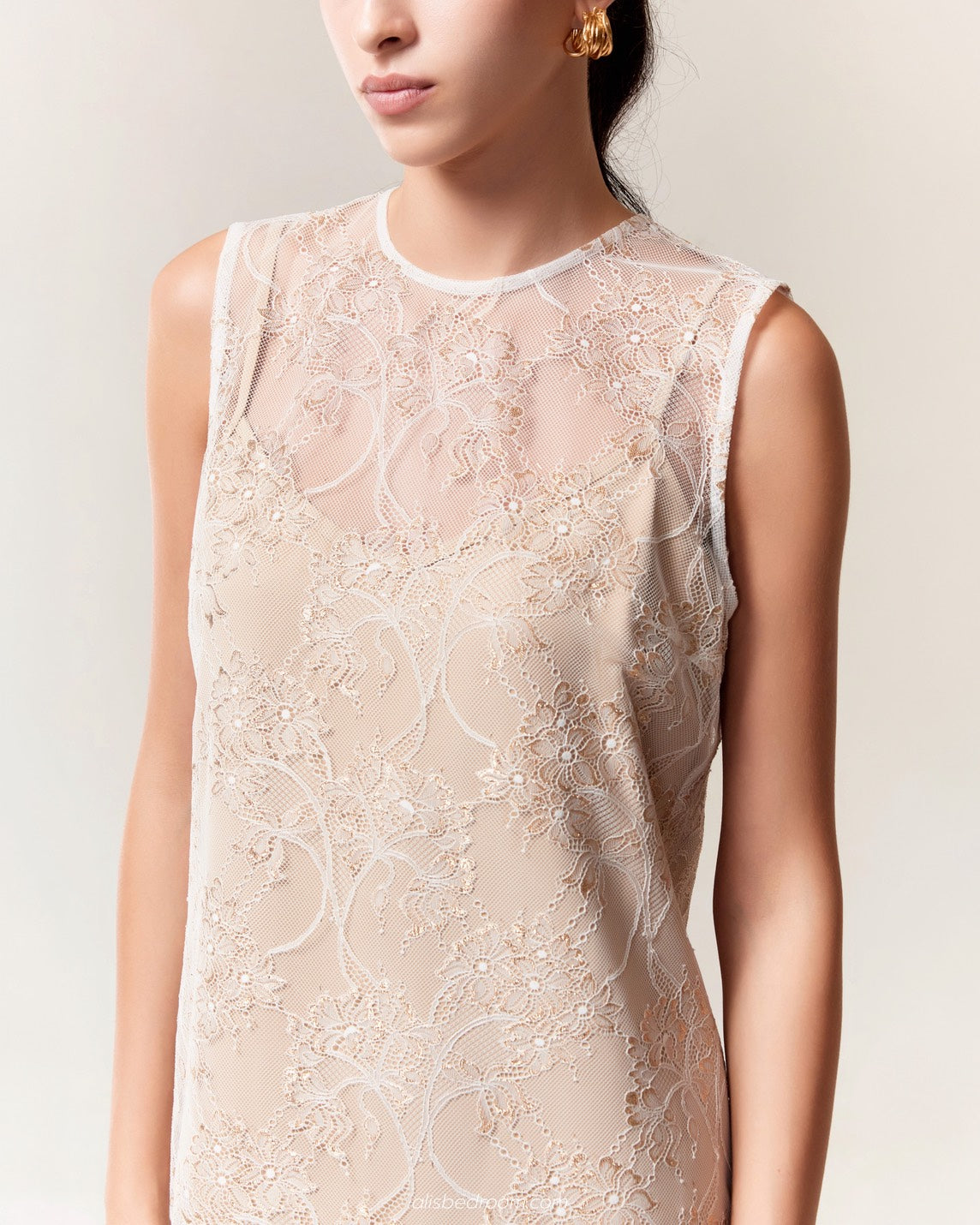 Calliope Crystal Lace Dress Coquille Lace