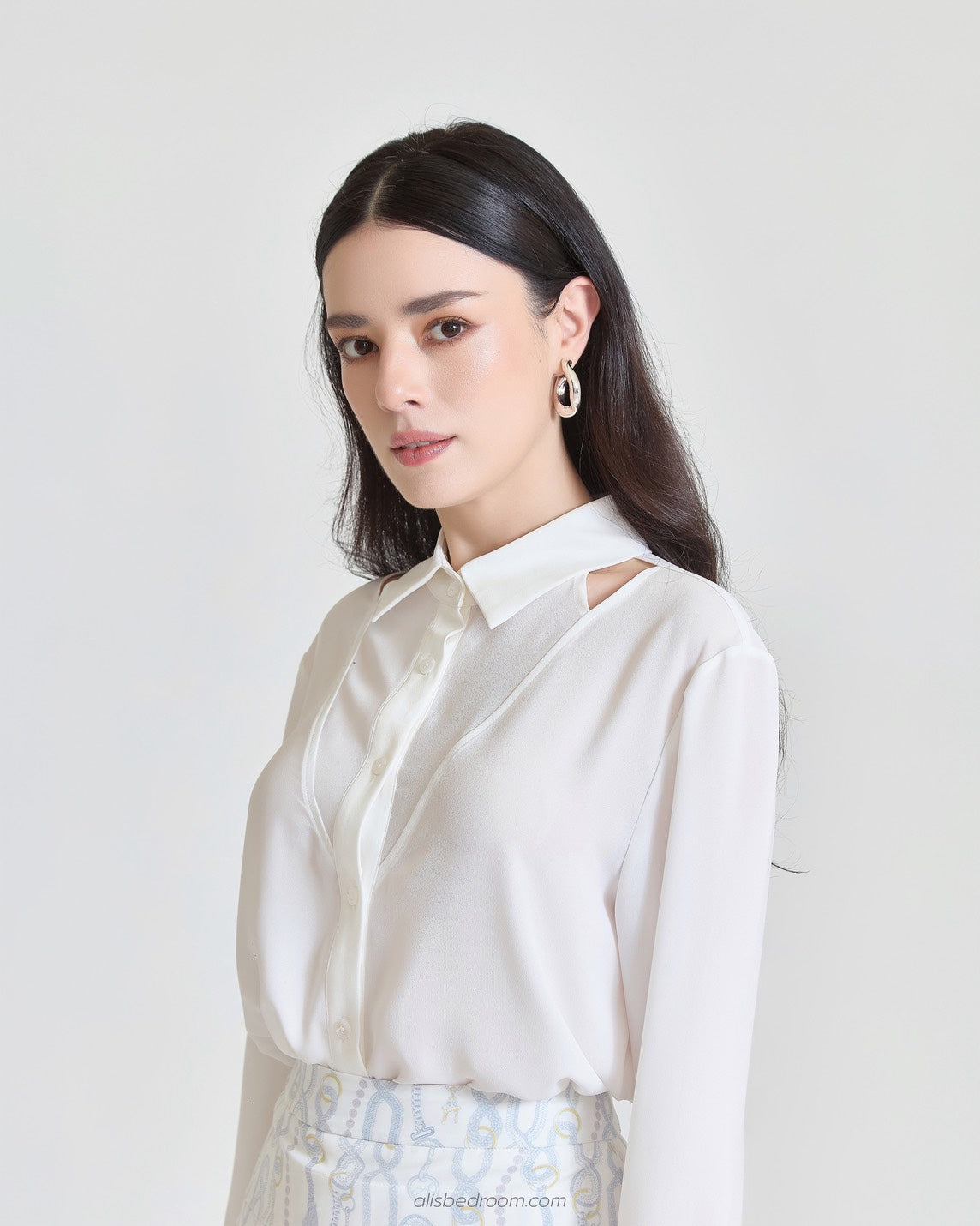 Cotton cloud long sleeve shirt Pink dawn clouds blouse Sweet chain layered skirt (shipped on 27/07/2026 )