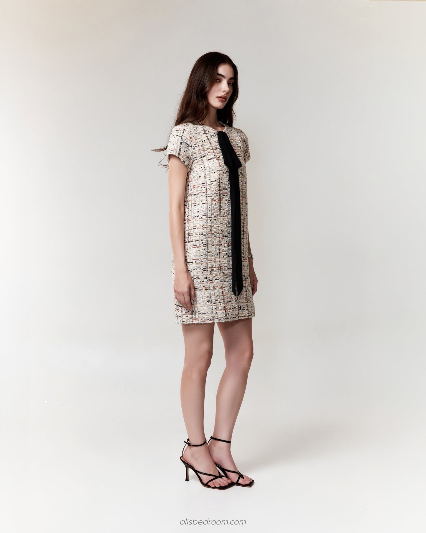 Agatha Tweed Bow Dress