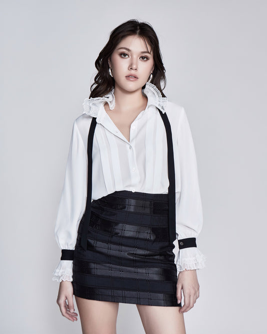 Beatrice Porcelain Ruffled-Collar Blouse
Porcelain