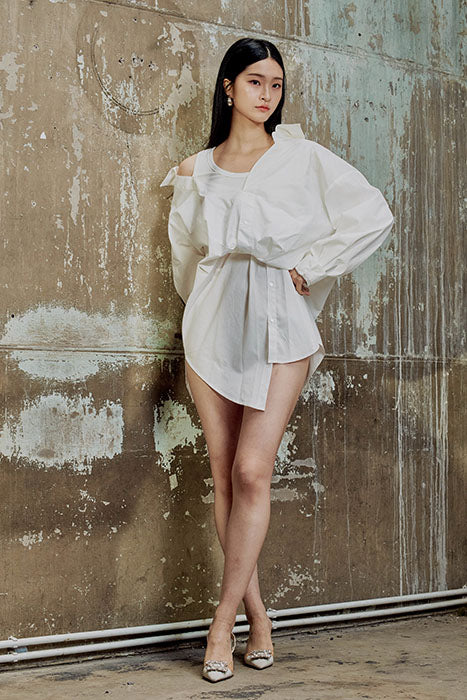 Agnes off shoulder shirt dress