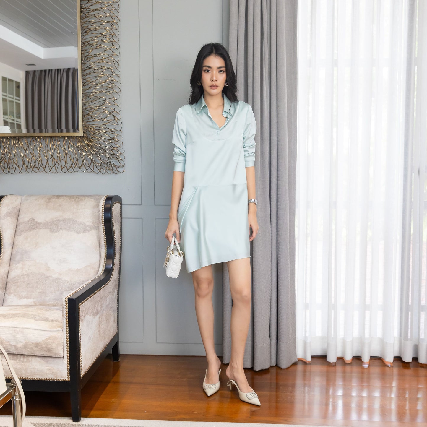Draped Ink Dress