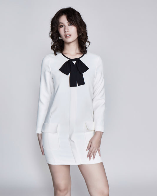 Charlotte Ivory Bow De Noir Dress