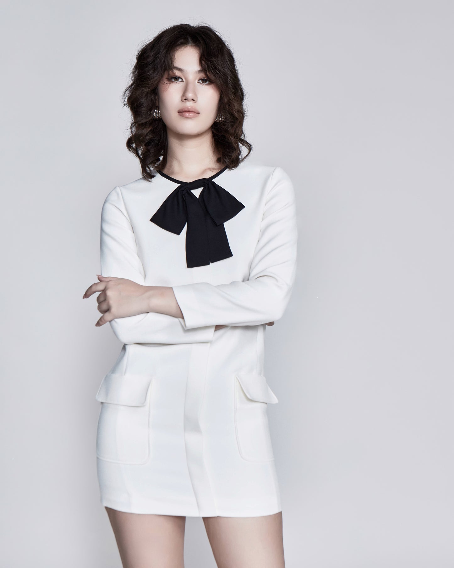 Charlotte Ivory Bow De Noir Dress