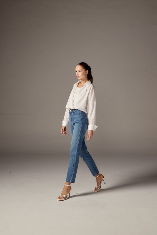 Alba Layered-White Onepiece Shirt White Modern