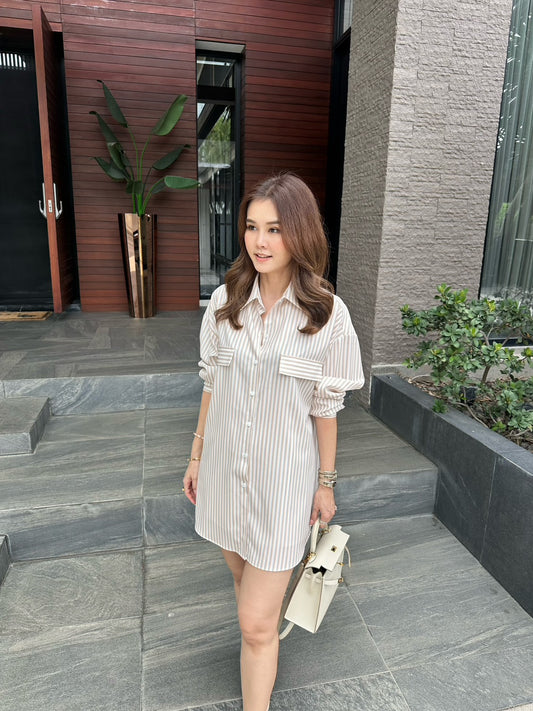 Stripe Shirt Romper