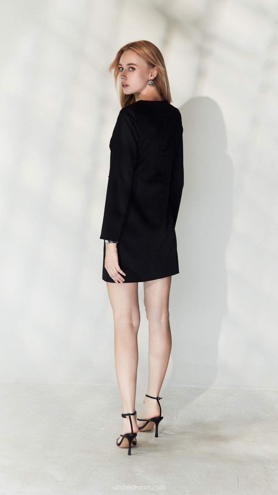 Celeste Bow-Detail Long-Sleeve Mini Dress