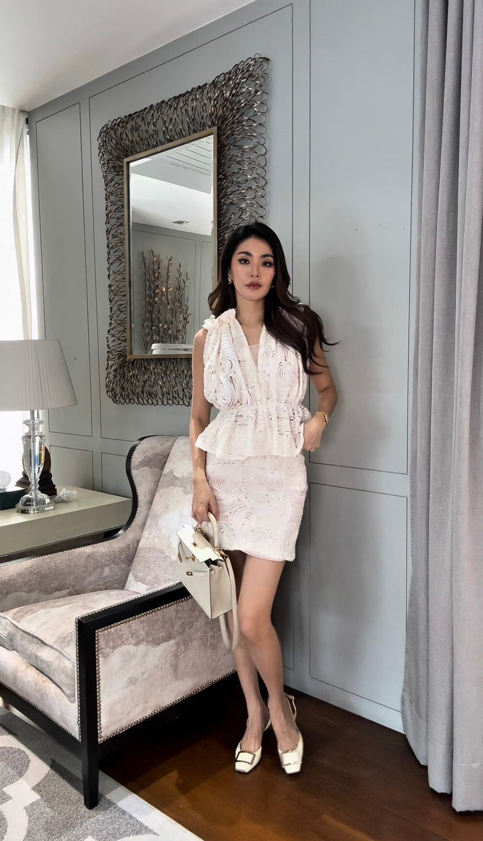 Nerida peplum top& mini skirt