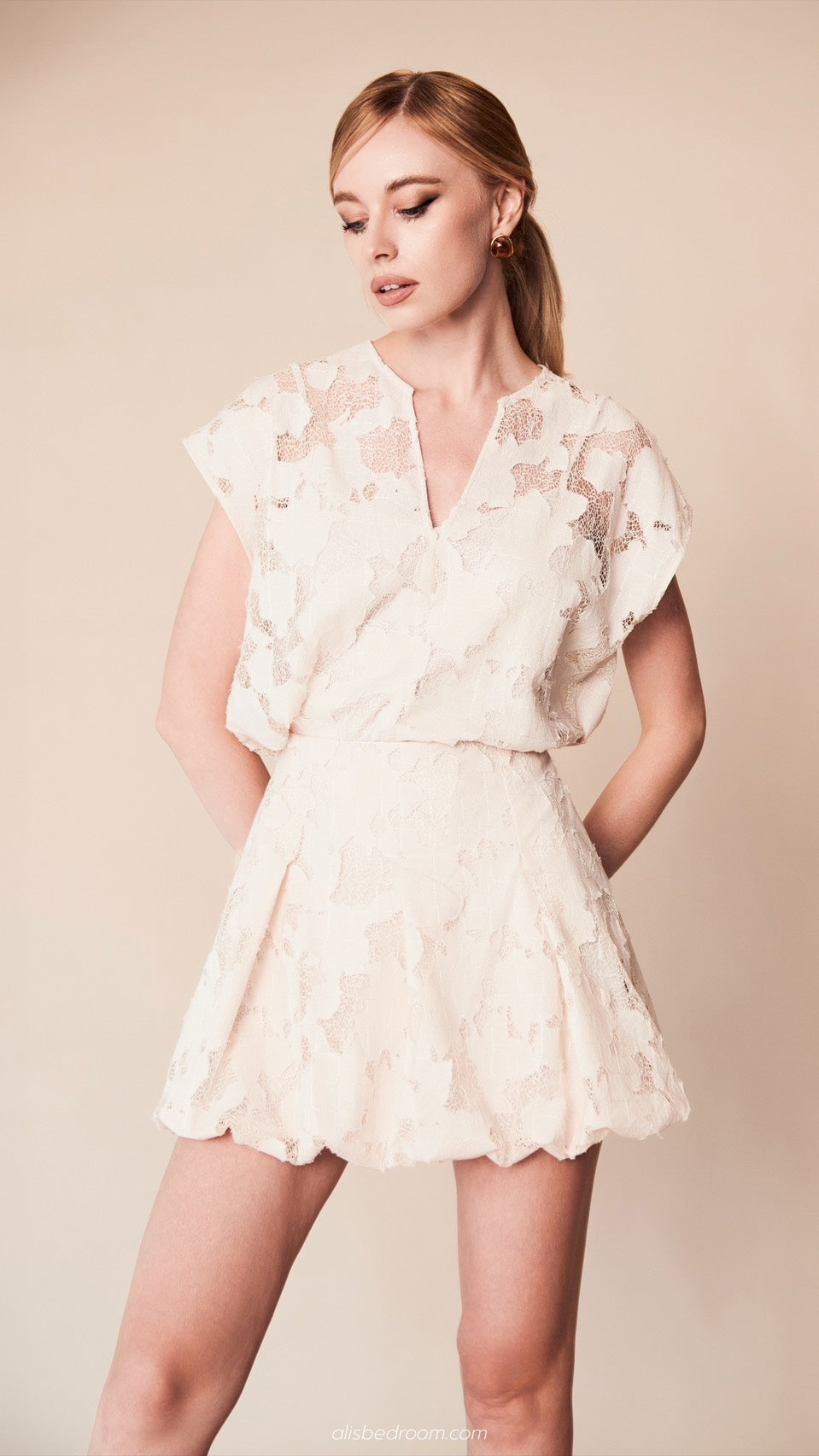 Cosima Cap-Sleeve Blouse Ottilie Bubble Mini Skirt