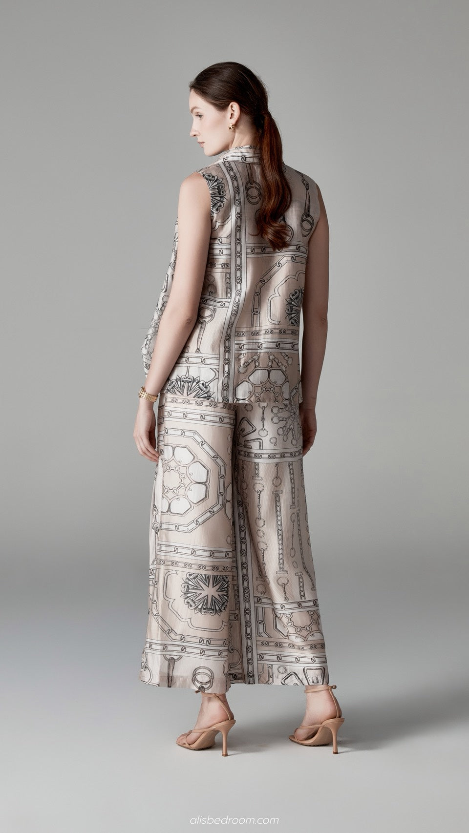 Ottoline Printed Sleeveless Tunic Ottoline Wide-Leg Trousers