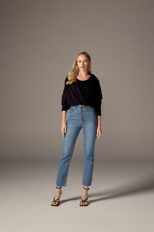 Emmélie Overlap Oversize Shirt Monochrome