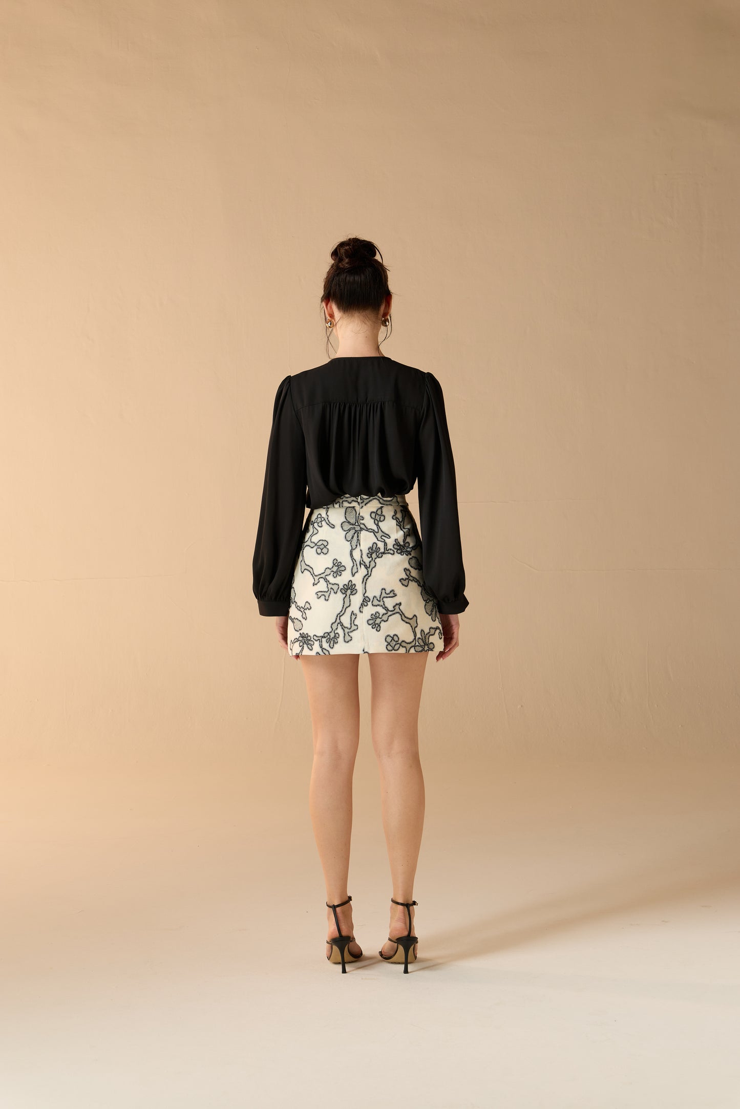 Éloise Draped Blouse Top Noir