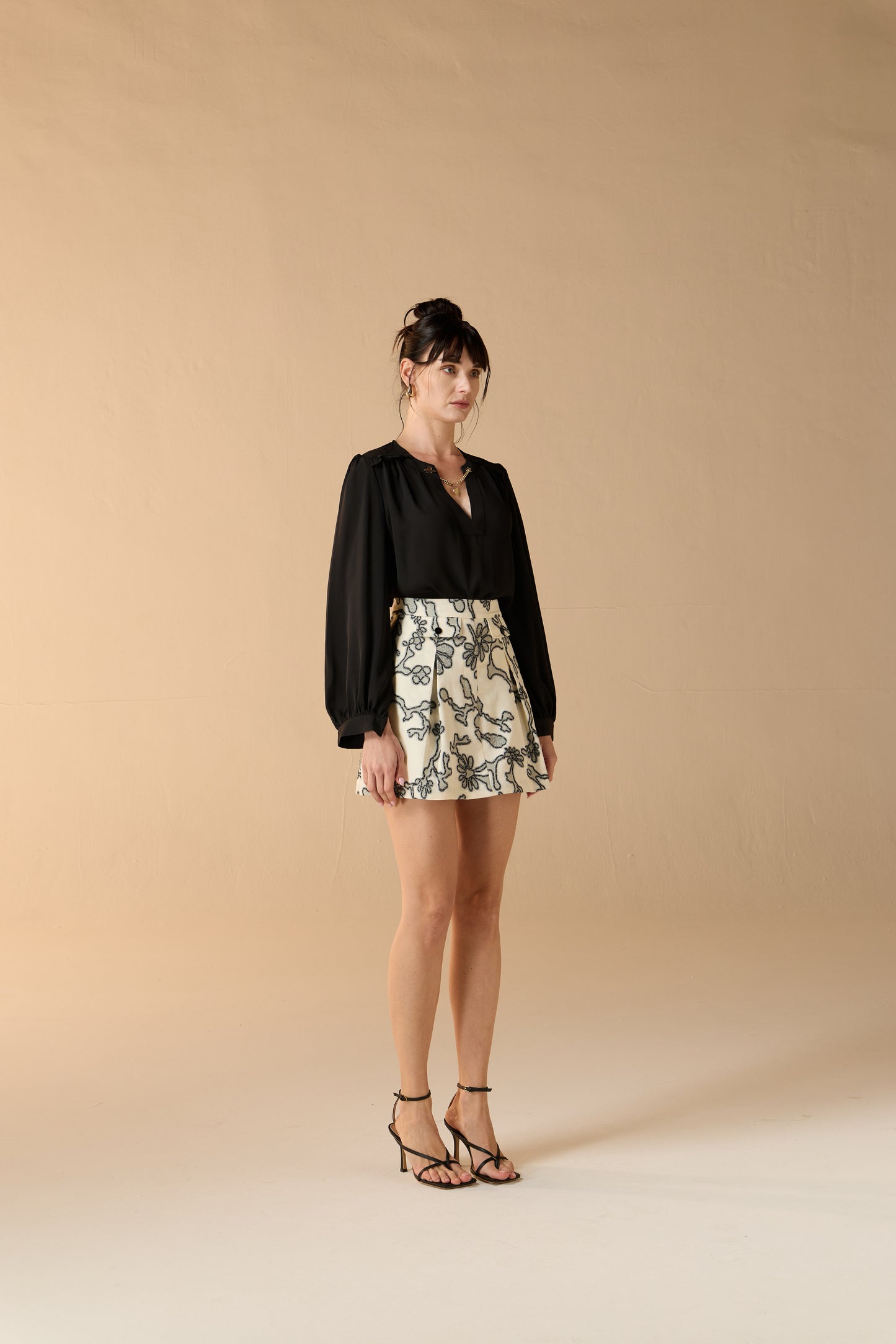 Éloise Draped Blouse Top Noir