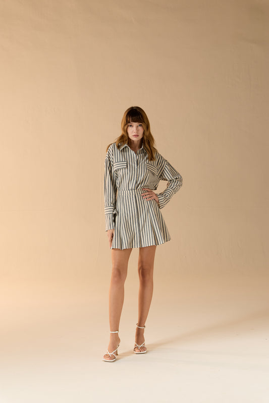 Adèle Stripe Alignment Set Ivory Taupe