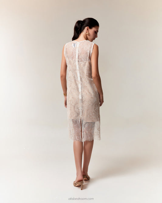 Calliope Crystal Lace Dress Coquille Lace