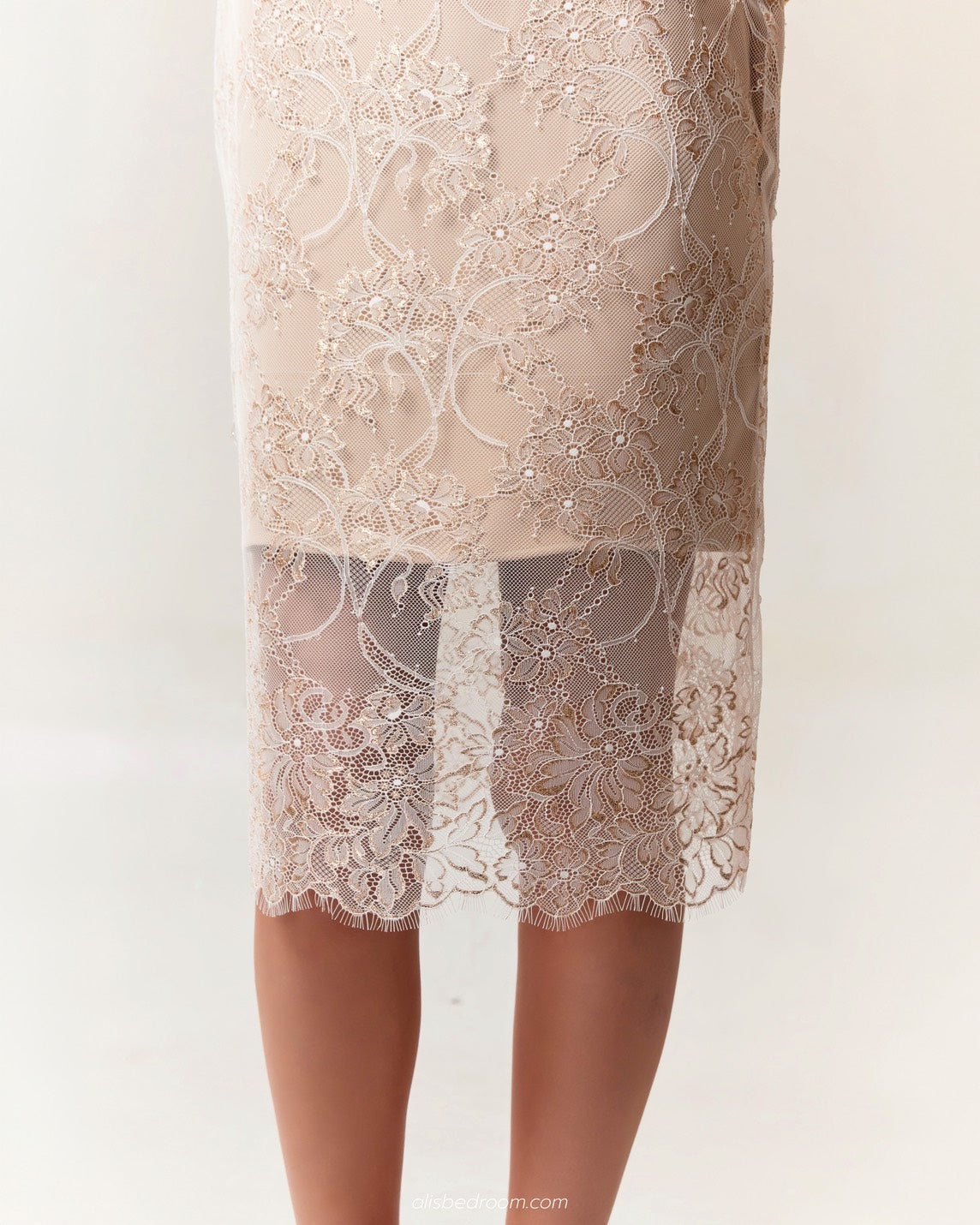 Calliope Crystal Lace Dress Coquille Lace