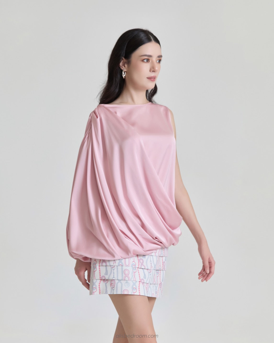 Cotton cloud long sleeve shirt Pink dawn clouds blouse Sweet chain layered skirt (shipped on 27/07/2026 )
