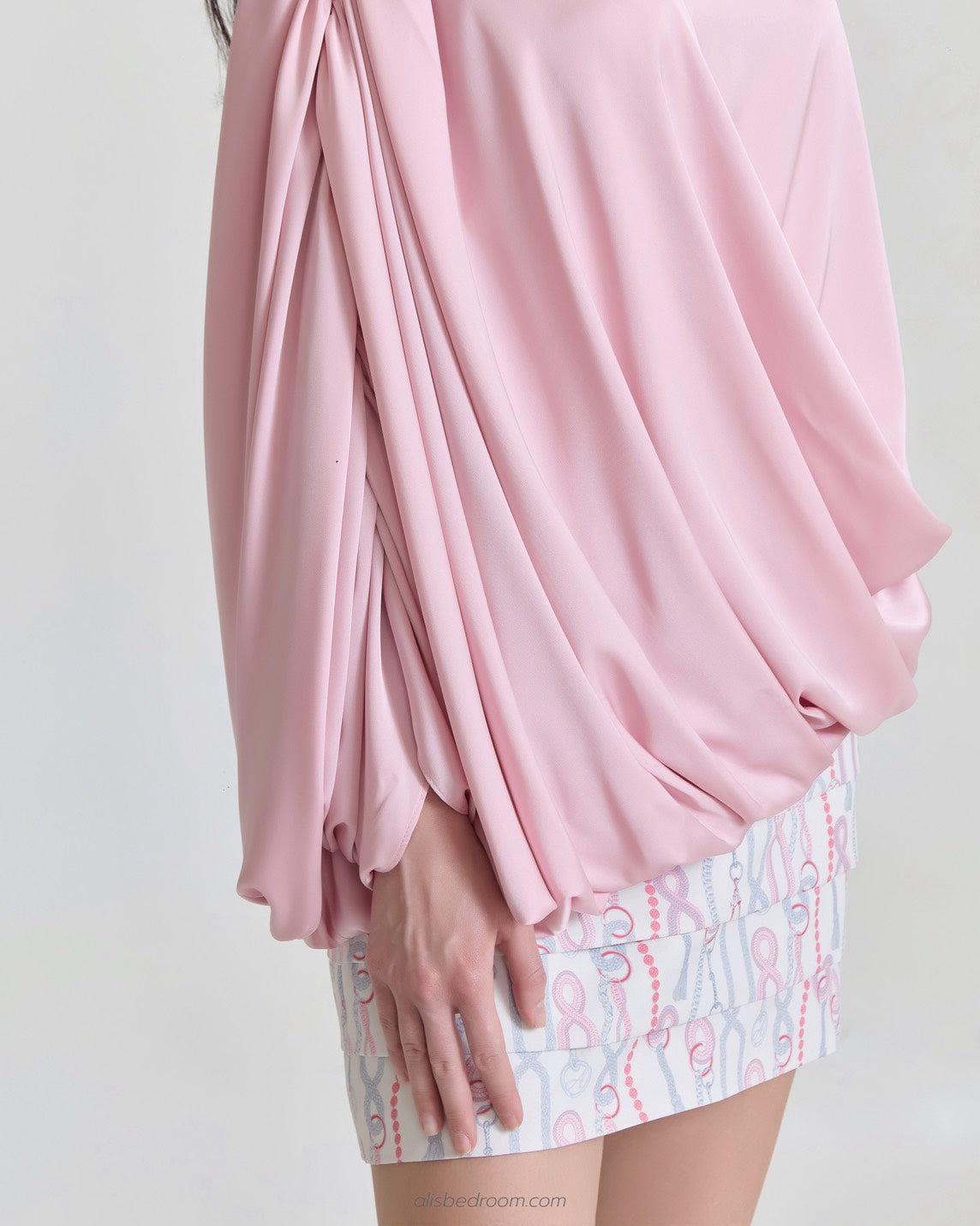 Cotton cloud long sleeve shirt Pink dawn clouds blouse Sweet chain layered skirt (shipped on 27/07/2026 )