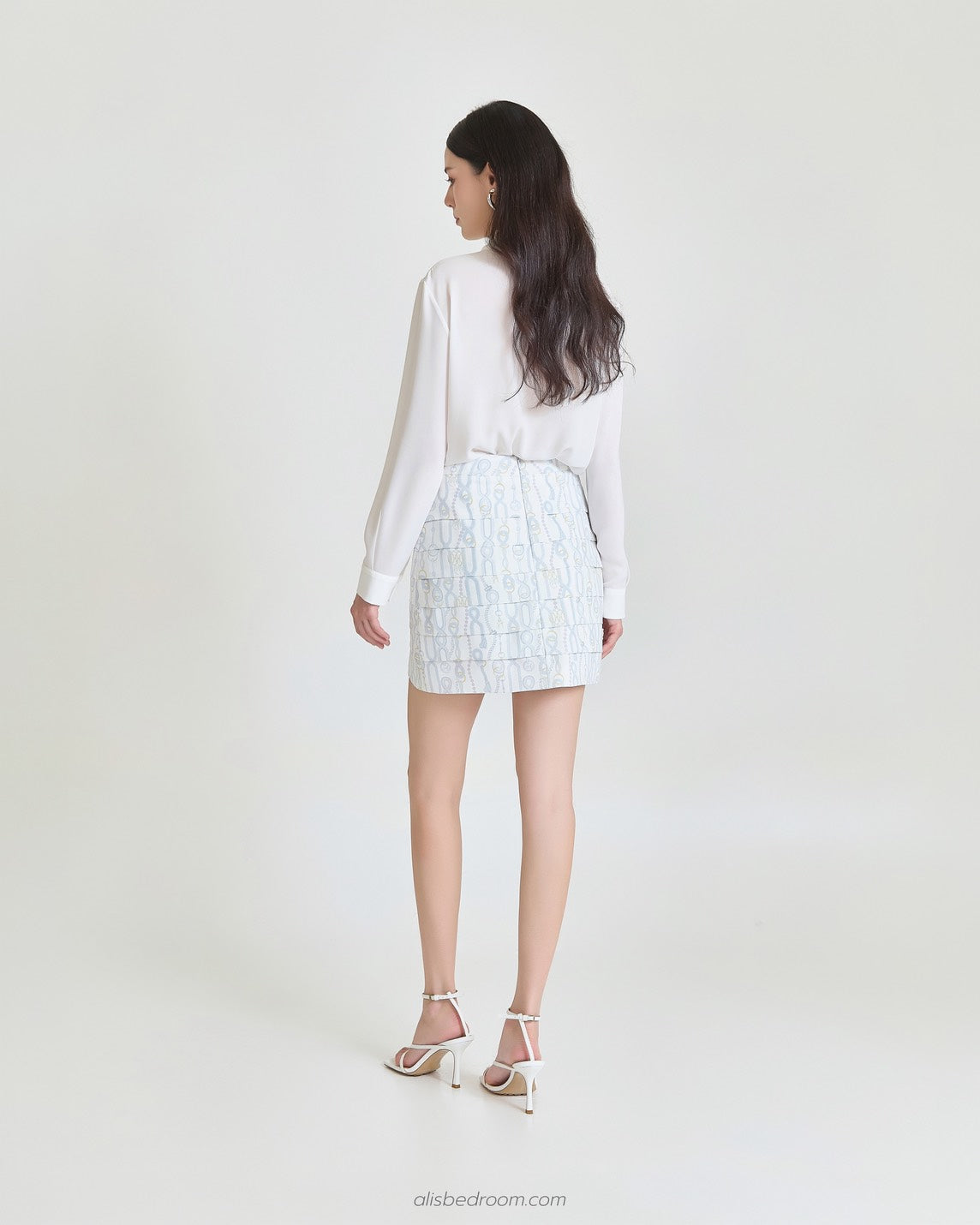 Cotton cloud long sleeve shirt Pink dawn clouds blouse Sweet chain layered skirt  (shipped on 27/07/2026 )