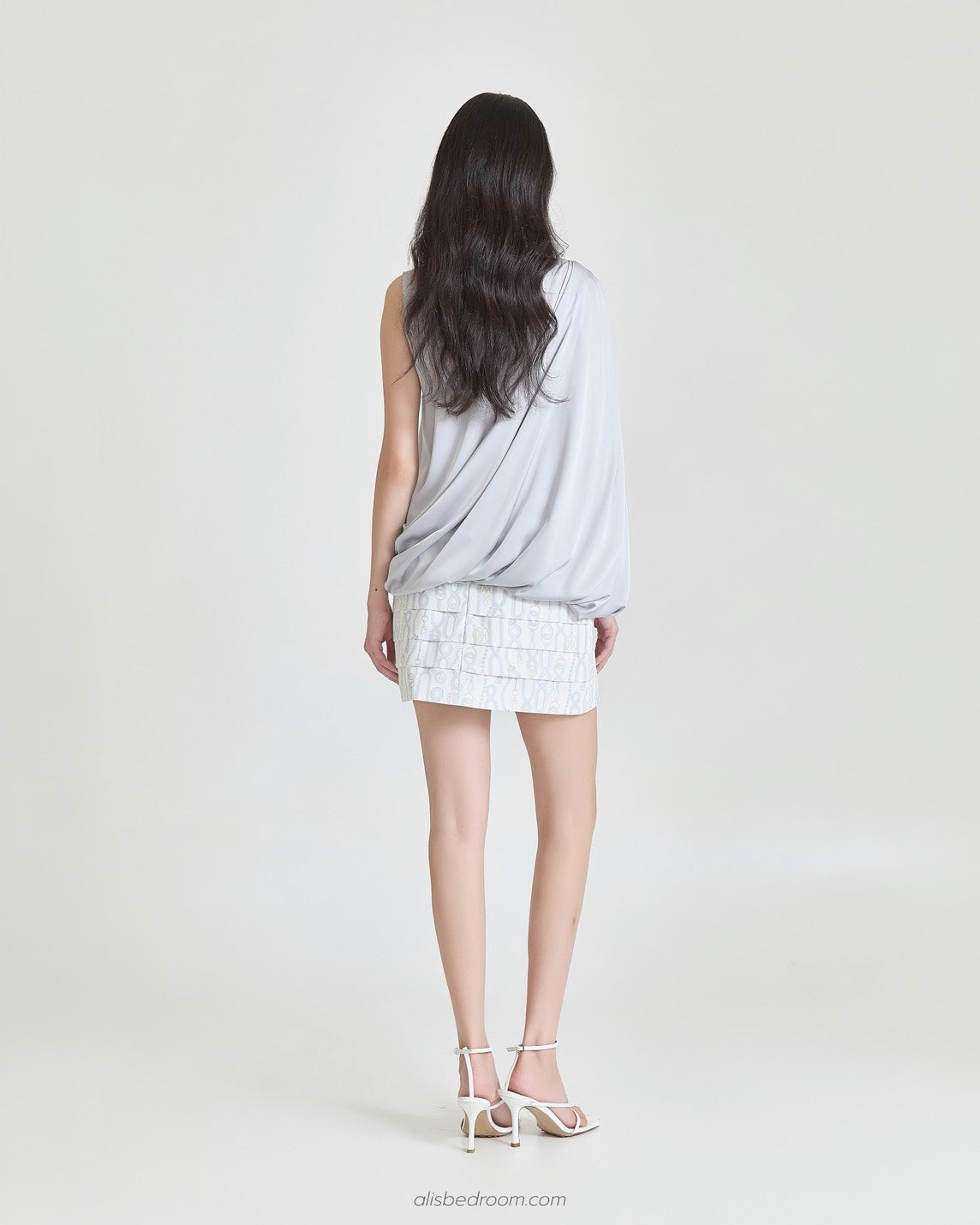 Cotton cloud long sleeve shirt Pink dawn clouds blouse Sweet chain layered skirt (shipped on 27/07/2026 )